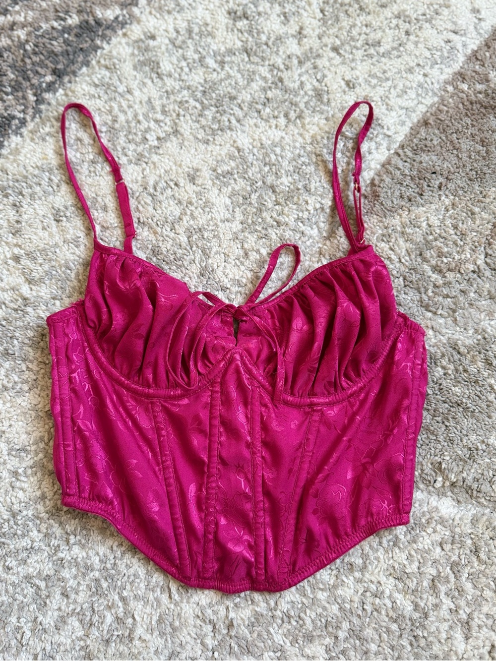 Out from Under Devon corset top / hot pink fuchsia / small